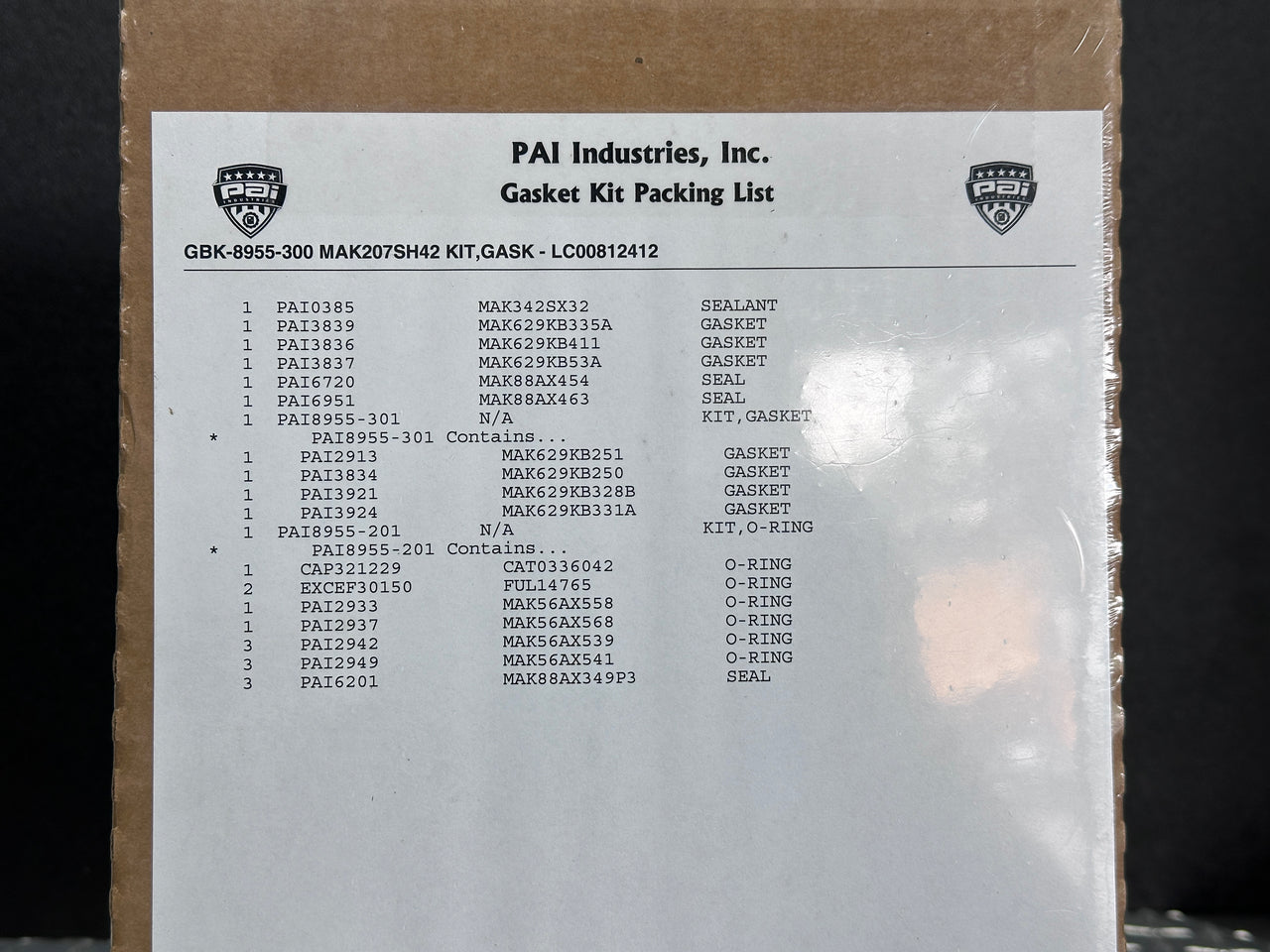 207SH42 Gasket & Seal Kit